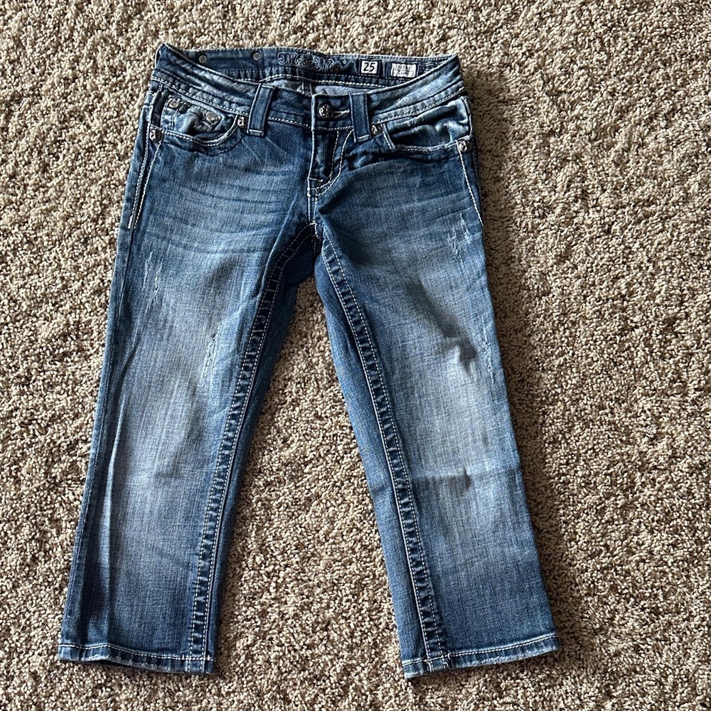 Miss Me Stylish Blue Denim Capris